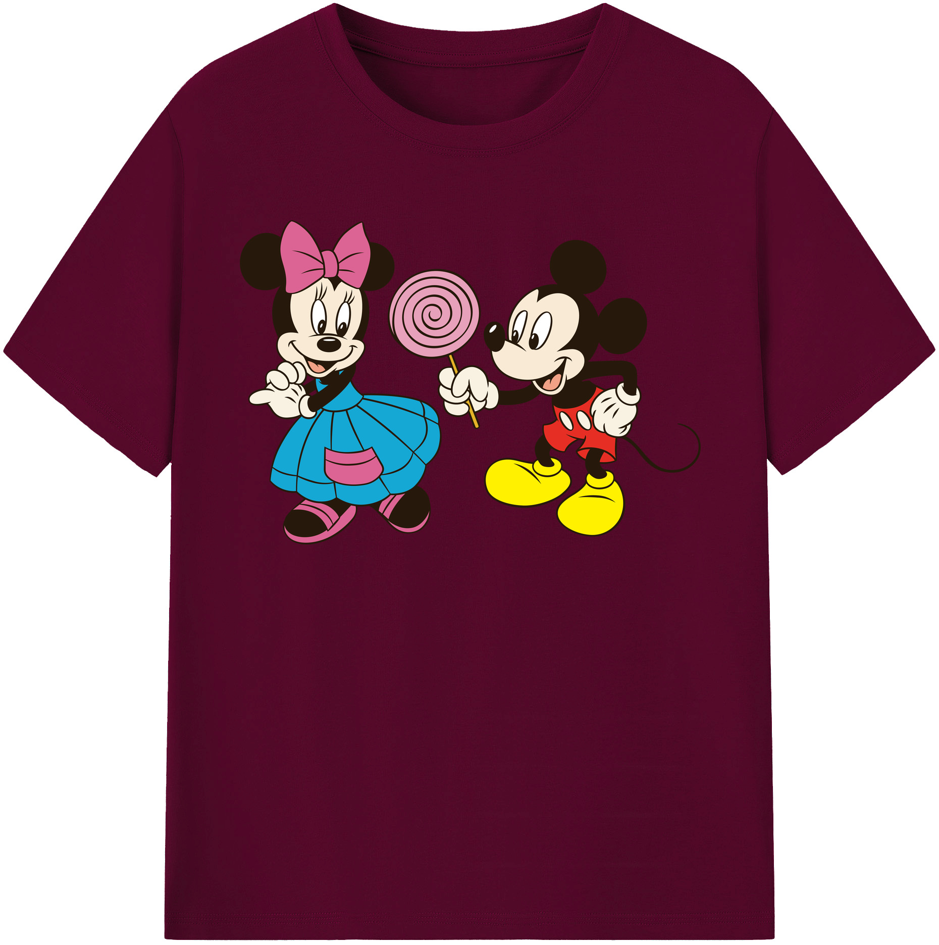 （画像用） ミッキーマウス Mickey Mouse レディースカジュアルプリントTシャツ（綿100％）